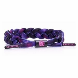 (NWOT) RASTACLAT • Purple/Black Galaxy Printed Braided Adjustable Bracelet, OS
